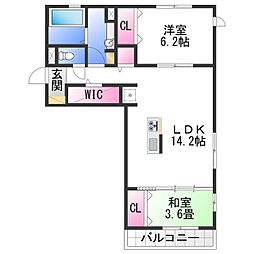 リ:エスト2 2LDKの間取図画像