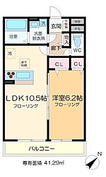 グランペール豊洲 1LDKの間取図画像