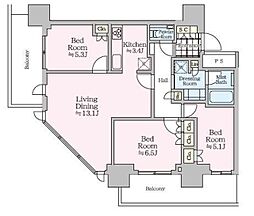 ザ・タワー十条 27階3LDKの間取り