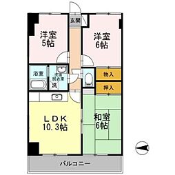 フリーダム光が丘2 3LDKの間取図画像