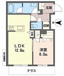 シャーメゾン静永 1LDKの間取図画像