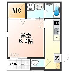 レジデンス藤 1階1Kの間取り