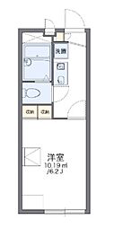 レオパレスリリー 1Kの間取図画像