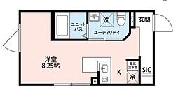 UCM SHIMOKITAZAWA 4階ワンルームの間取り