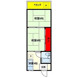 マンション松村 2Kの間取図画像