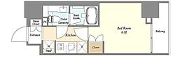 ベラスウィータ戸越 1Kの間取図画像