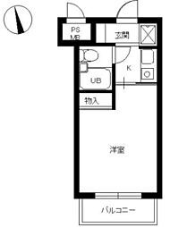 スカイコート池袋5 ワンルームの間取図画像