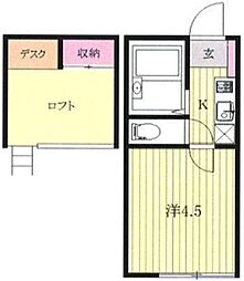 フェリシエ高円寺 1Kの間取図画像