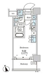 パークアクシス大塚ステーションゲートタワー ワンルームの間取図画像