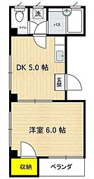 ムトウビル2 4階1DKの間取り