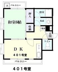 イーグル東所沢 1DKの間取図画像