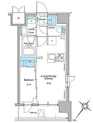 ルフォンプログレ西大井プレミア 6階1LDKの間取り
