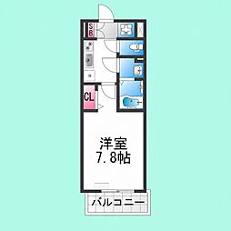 フォーリアライズ北三国ヶ丘 1Kの間取図画像