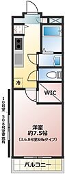 コンプリシテW 1Kの間取図画像