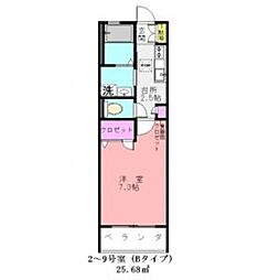 カーサベルデ5番館 1Kの間取図画像