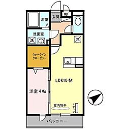 阪急今津線 甲東園駅 徒歩8分の賃貸アパート 2階1LDKの間取り