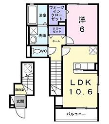 ファミリア・フェリス 1LDKの間取図画像