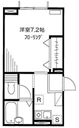 パナッシェ 1階ワンルームの間取り