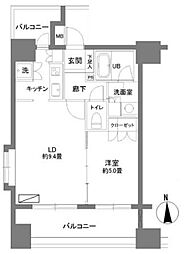 カスタリア森下 8階1LDKの間取り