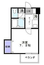 メゾン三岡 1Kの間取図画像