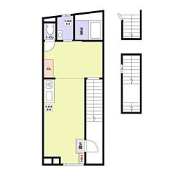 Ｋａｇｕｒａｚａｋａ　Ｔｅｒｒａｃｅ N3 3階ワンルームの間取り