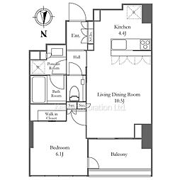 宮益坂ビルディング　Ｔｈｅ　ＳＨＩＢＵＹＡ　Ｒｅｓｉｄｅｎｃ 6階1LDKの間取り