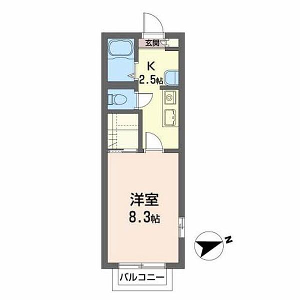 コンフォート詩音 207｜宮城県仙台市若林区六十人町(賃貸アパート1K・2階・27.00㎡)の写真 その2