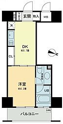 BelleFace本郷弓町 1DKの間取図画像