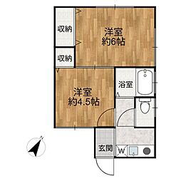 恵山荘 2Kの間取図画像