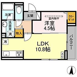 D Paina 登戸III 1LDKの間取図画像
