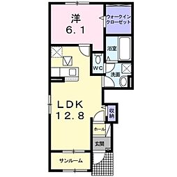 ジェルメ 1LDKの間取図画像