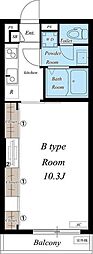 リブリ・ラベンダー 1Kの間取図画像