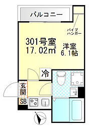 Valle Feliz雑色 1Kの間取図画像