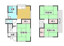 竹山貸家2 1階3Kの間取り