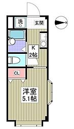 グレイスハイツ東綾瀬 1Kの間取図画像