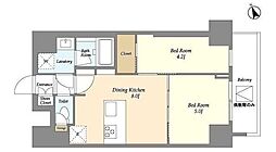 ドゥーエ浅草 13階2DKの間取り