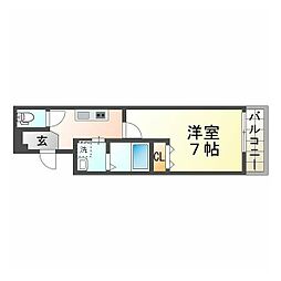 フジパレス阪神甲子園 1Kの間取図画像
