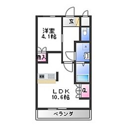 アマービレ 1LDKの間取図画像