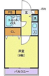 ラカータ川越 1Kの間取図画像