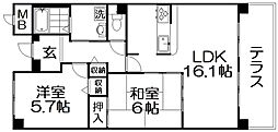 グリーンウッズ・小林 2LDKの間取図画像