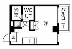 トライアングル旗の台 ワンルームの間取図画像