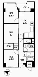ファーストパレス与野本町 3DKの間取図画像
