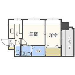 エステート・モア薬院シャンブル 2Kの間取図画像