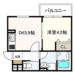ヴェルメゾン松原東新町 1階/-