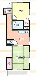 クレール久が原 2DKの間取図画像