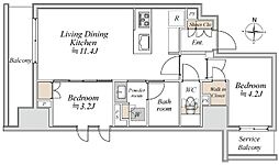 ブランシエスタ入谷グランデ 2LDKの間取図画像