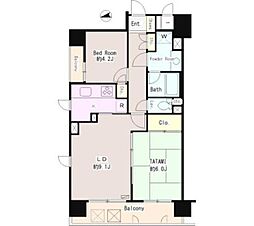 パーク・ノヴァ調布 5階2LDKの間取り