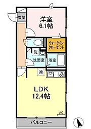 BLESS辻堂 1LDKの間取図画像
