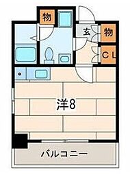 プロスパ野本 ワンルームの間取図画像
