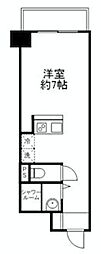 築地永谷コーポラス ワンルームの間取図画像
